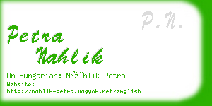 petra nahlik business card